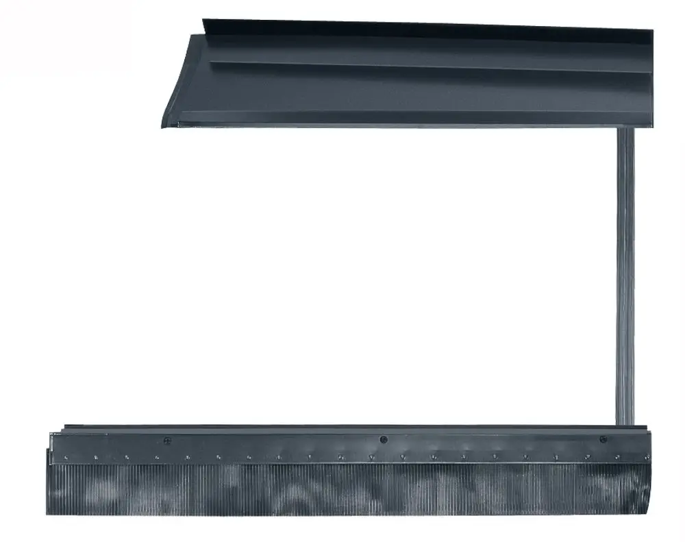 Schwarze, waagerechte Metallkomponente mit einem abgerundeten Oberteil und einer geriffelten Unterseite, die für den Einsatz in Dachsystemen von Bosch konzipiert ist.